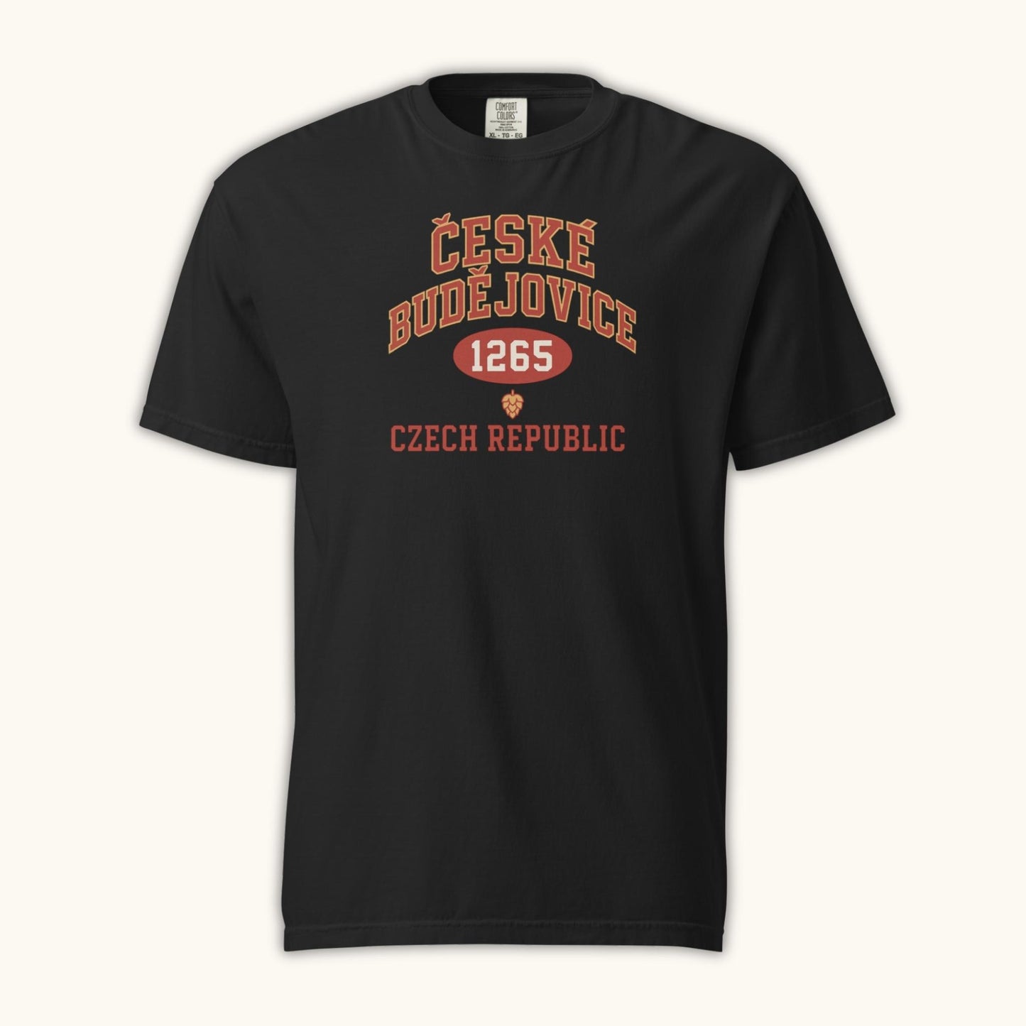 Czech t-shirt with České Budějovice 1265 vintage collegiate design