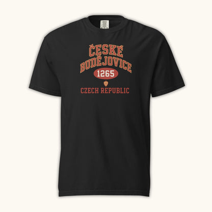 Czech t-shirt with České Budějovice 1265 vintage collegiate design