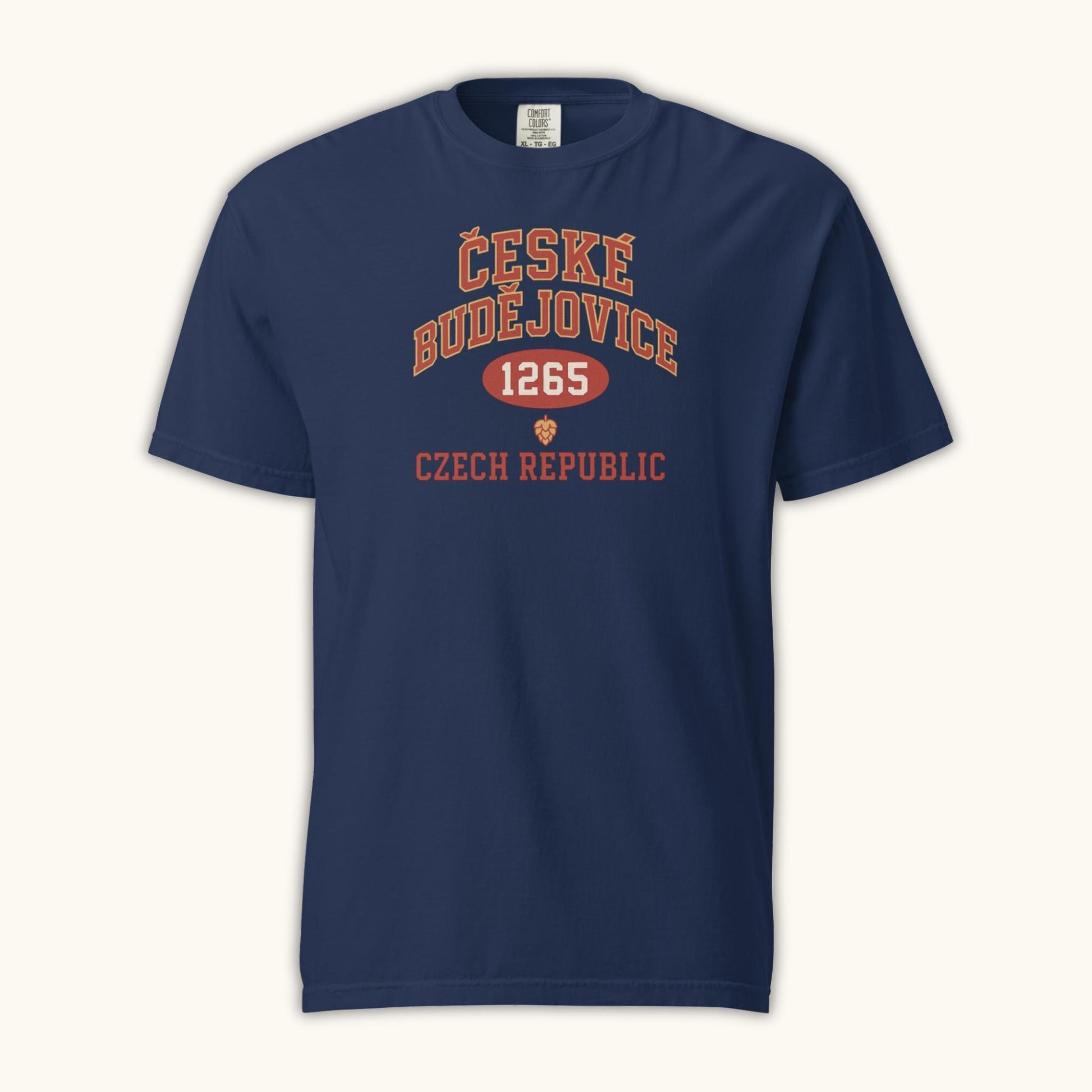 Czech t-shirt with České Budějovice 1265 vintage collegiate design