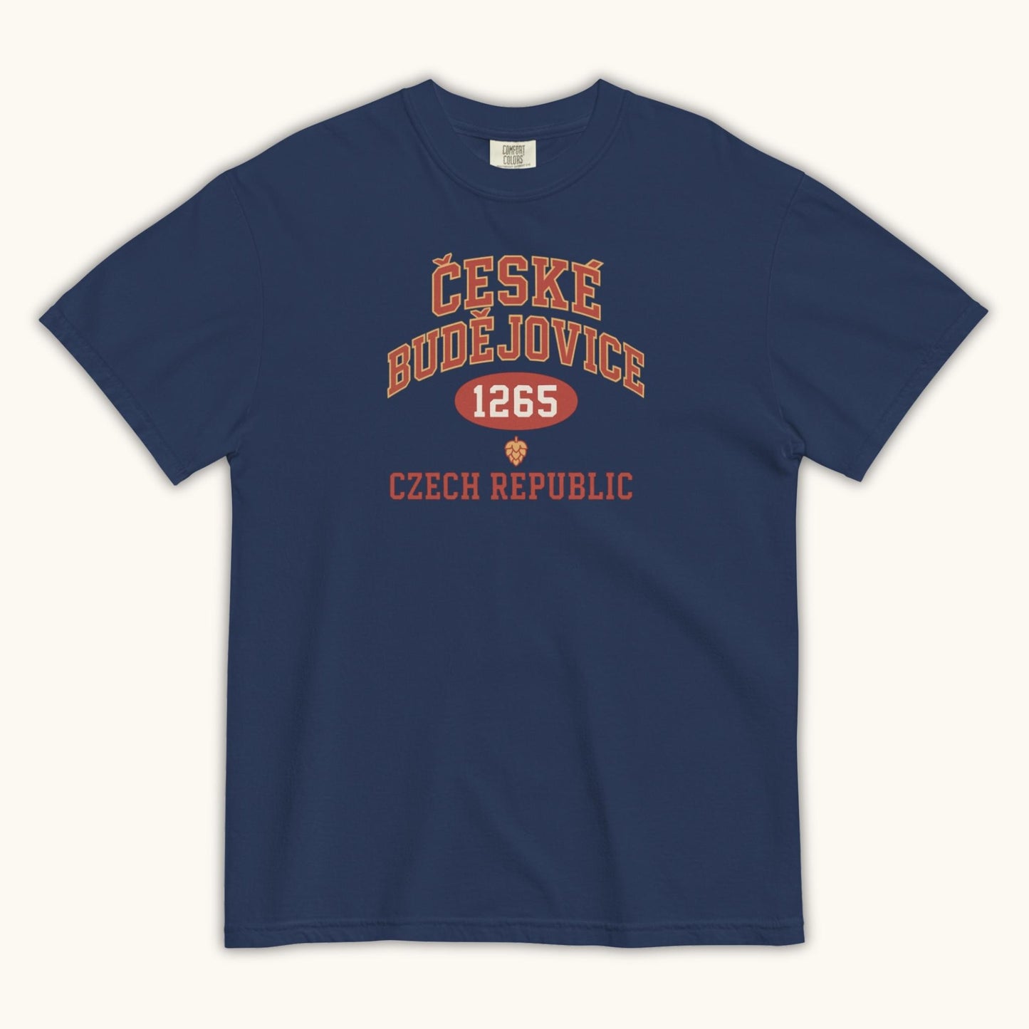 Czech t-shirt with České Budějovice 1265 vintage collegiate design