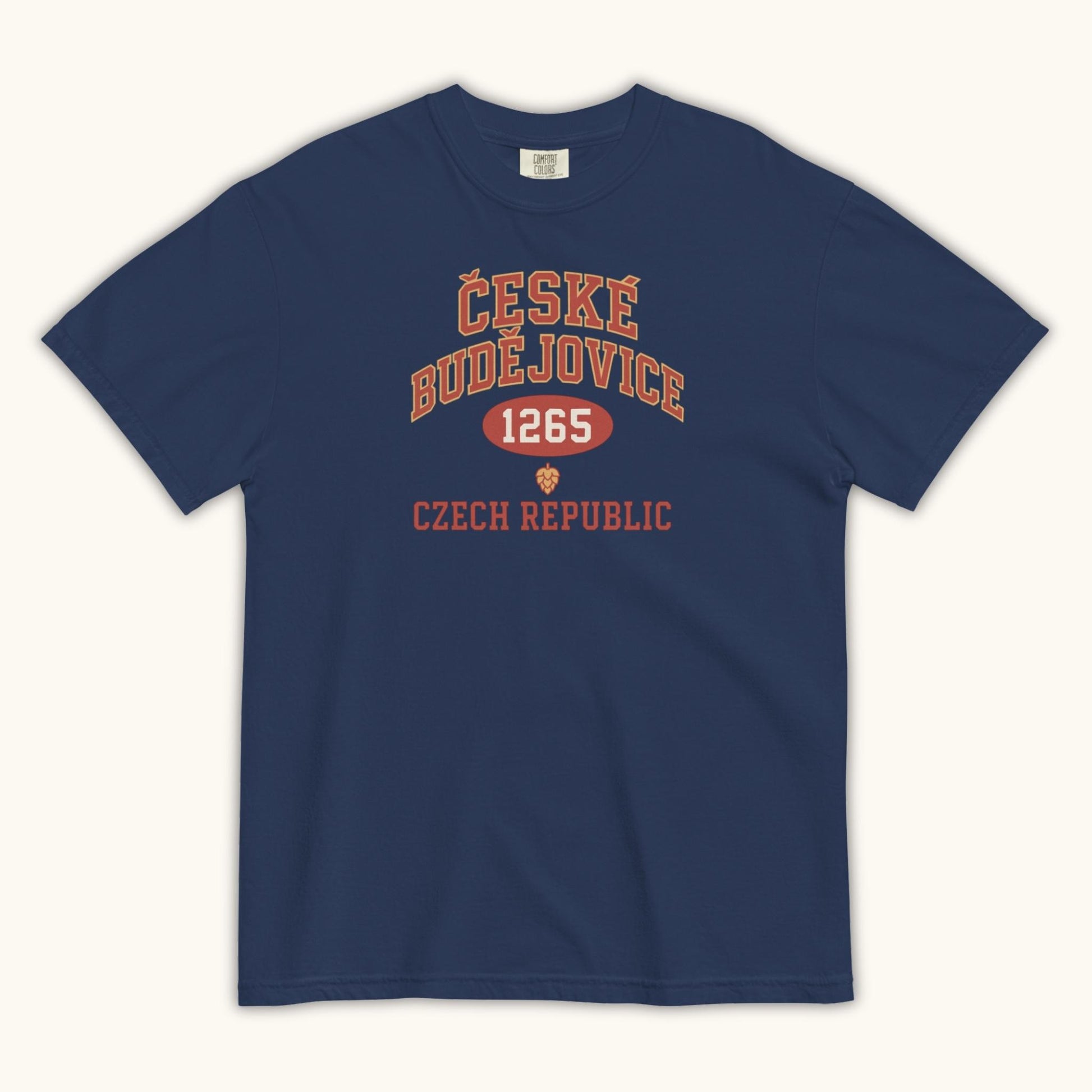 Czech t-shirt with České Budějovice 1265 vintage collegiate design