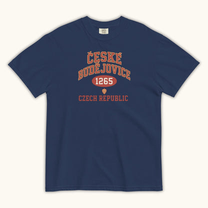 Czech t-shirt with České Budějovice 1265 vintage collegiate design