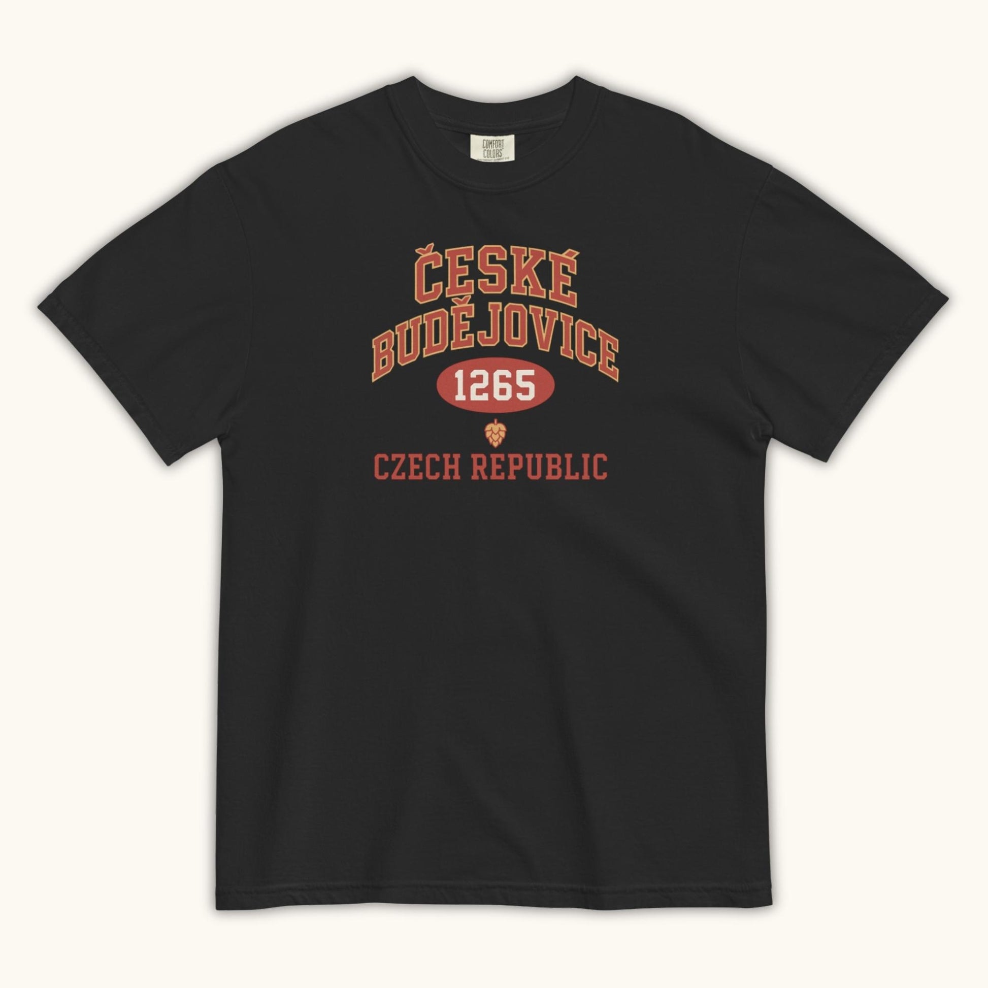 Czech t-shirt with České Budějovice 1265 vintage collegiate design