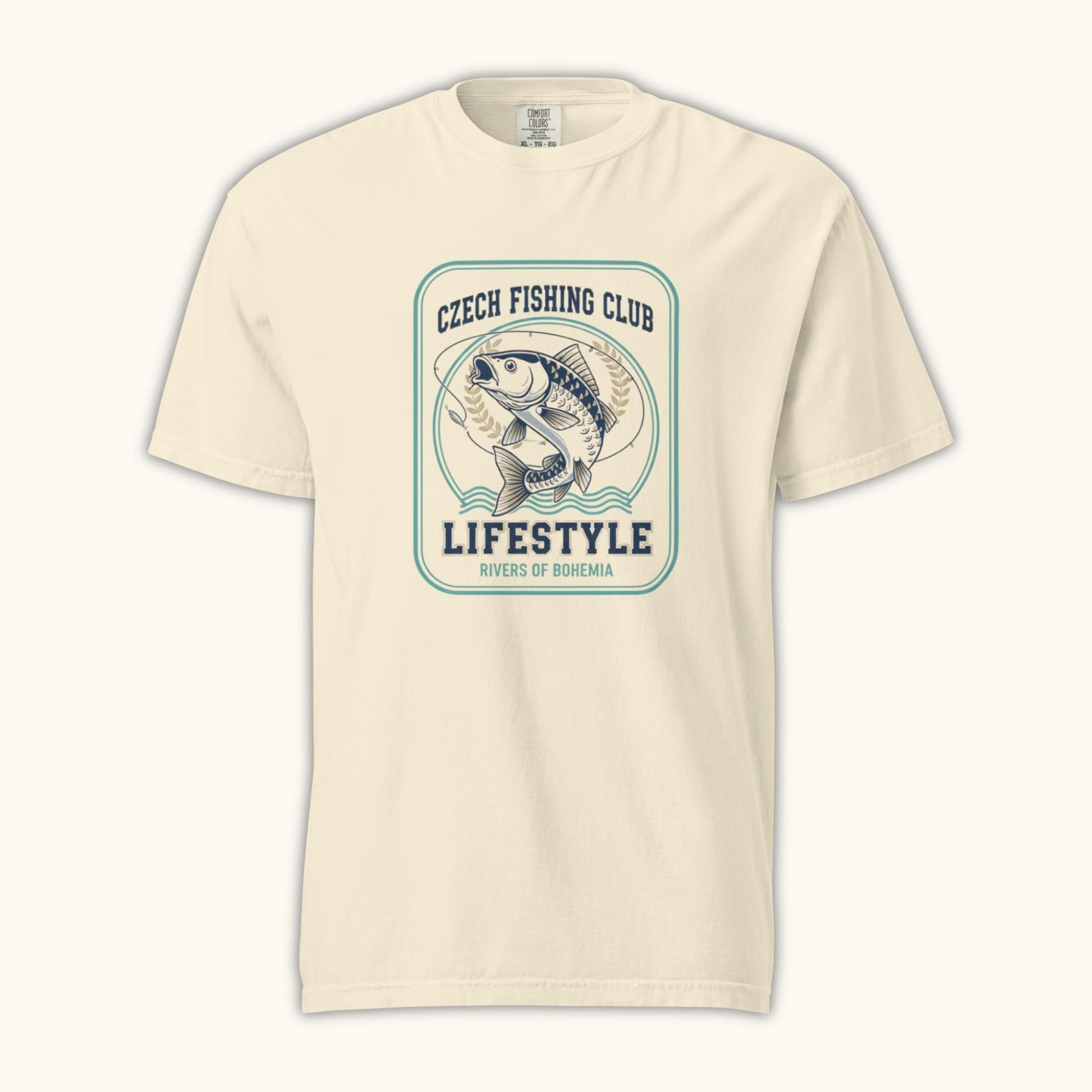 Czech Fishing Club Lifestyle t-shirt with illustrated fish design inspired by Bohemia rivers
