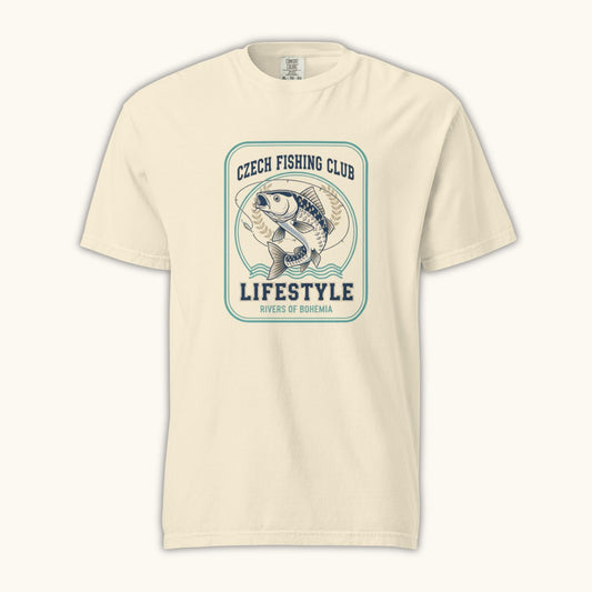 Czech Fishing Club Lifestyle t-shirt with illustrated fish design inspired by Bohemia rivers
