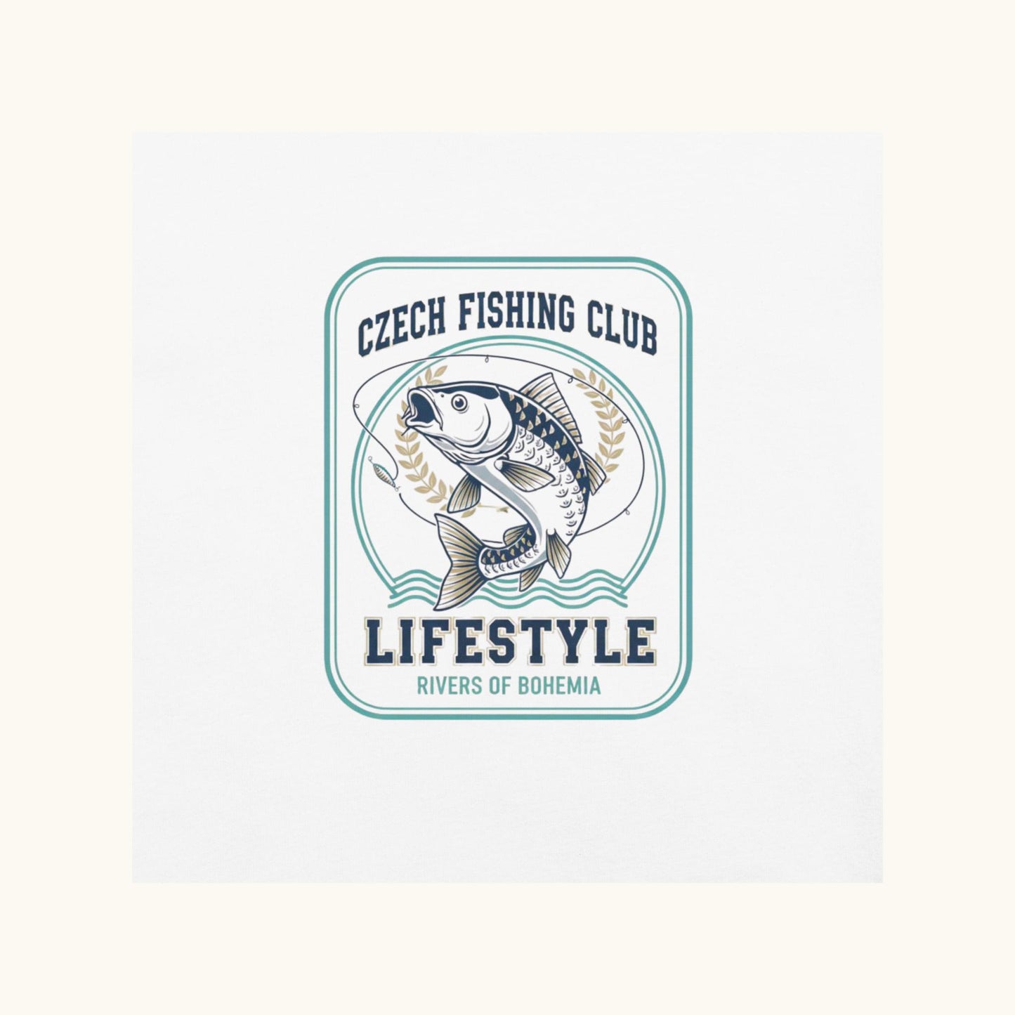 Czech Fishing Club Lifestyle t-shirt with illustrated fish design inspired by Bohemia rivers
