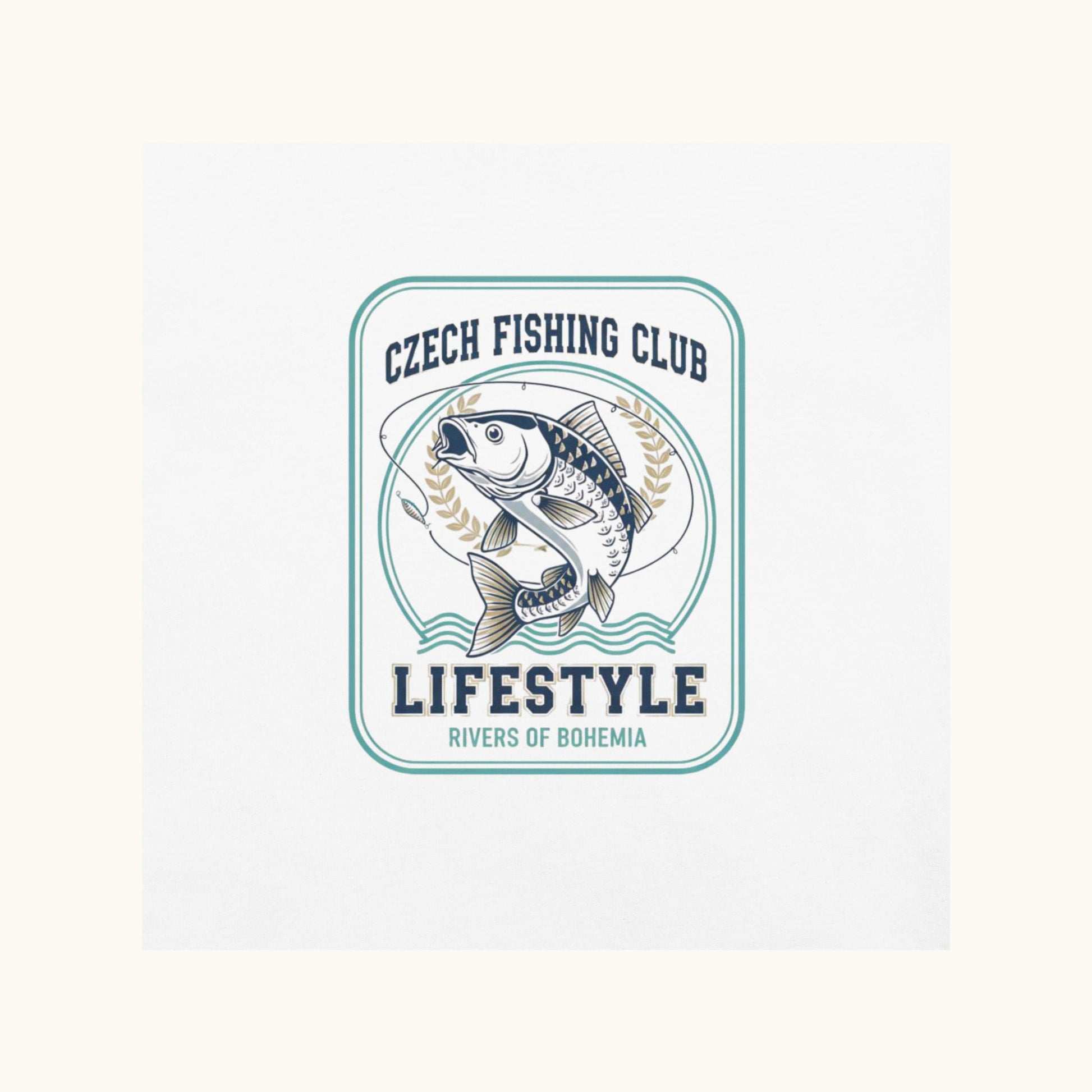 Czech Fishing Club Lifestyle t-shirt with illustrated fish design inspired by Bohemia rivers
