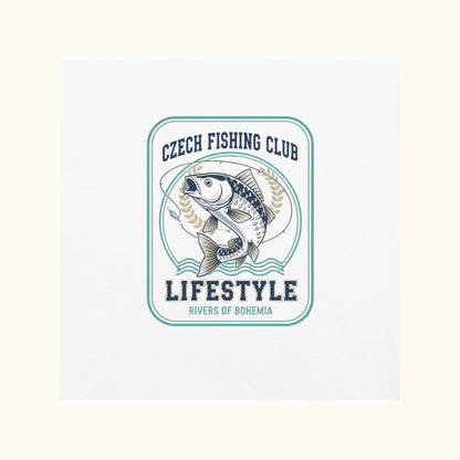 Czech Fishing Club Lifestyle t-shirt with illustrated fish design inspired by Bohemia rivers
