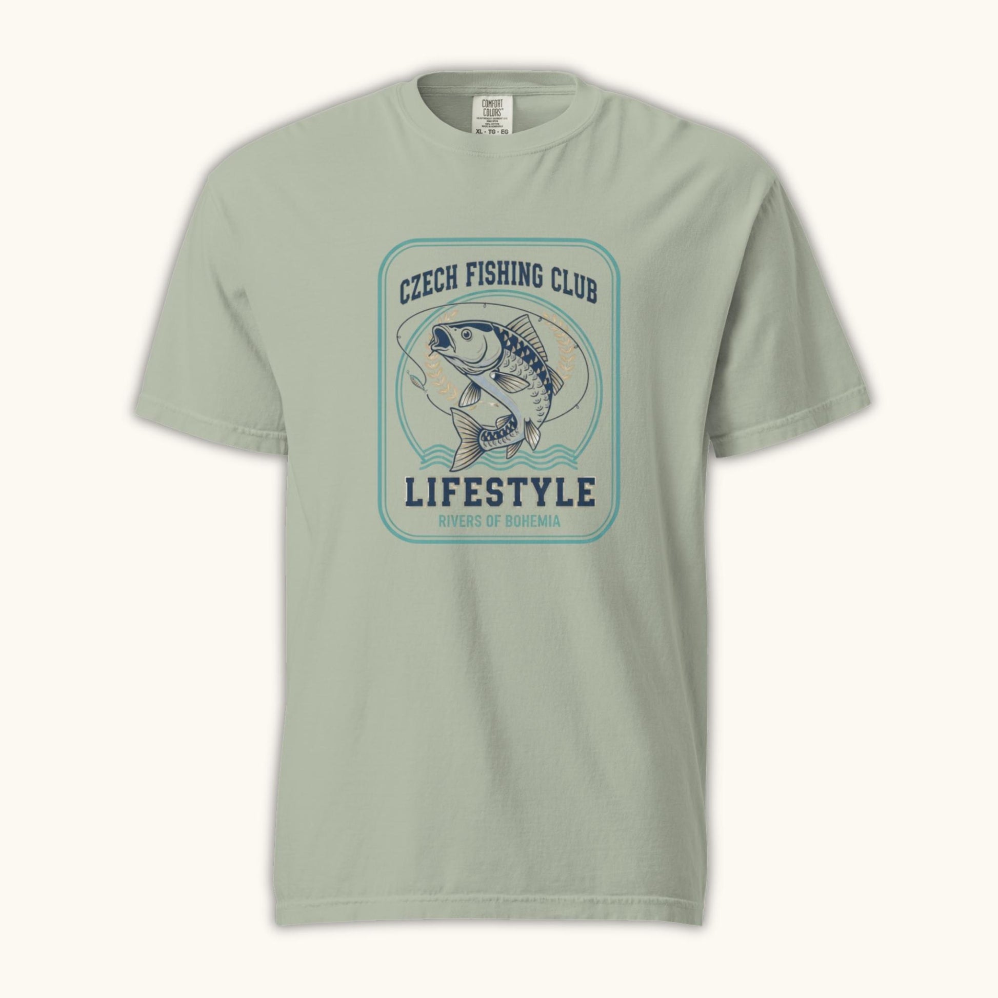 Czech Fishing Club Lifestyle t-shirt with illustrated fish design inspired by Bohemia rivers
