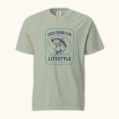 Czech Fishing Club Lifestyle t-shirt with illustrated fish design inspired by Bohemia rivers
