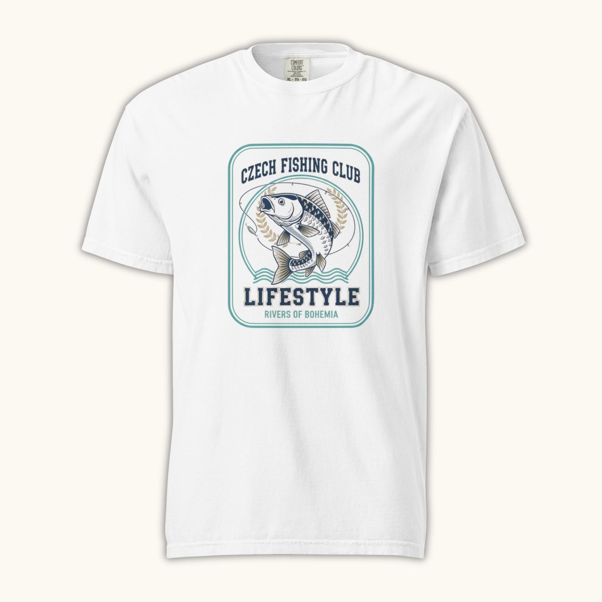 Czech Fishing Club Lifestyle t-shirt with illustrated fish design inspired by Bohemia rivers
