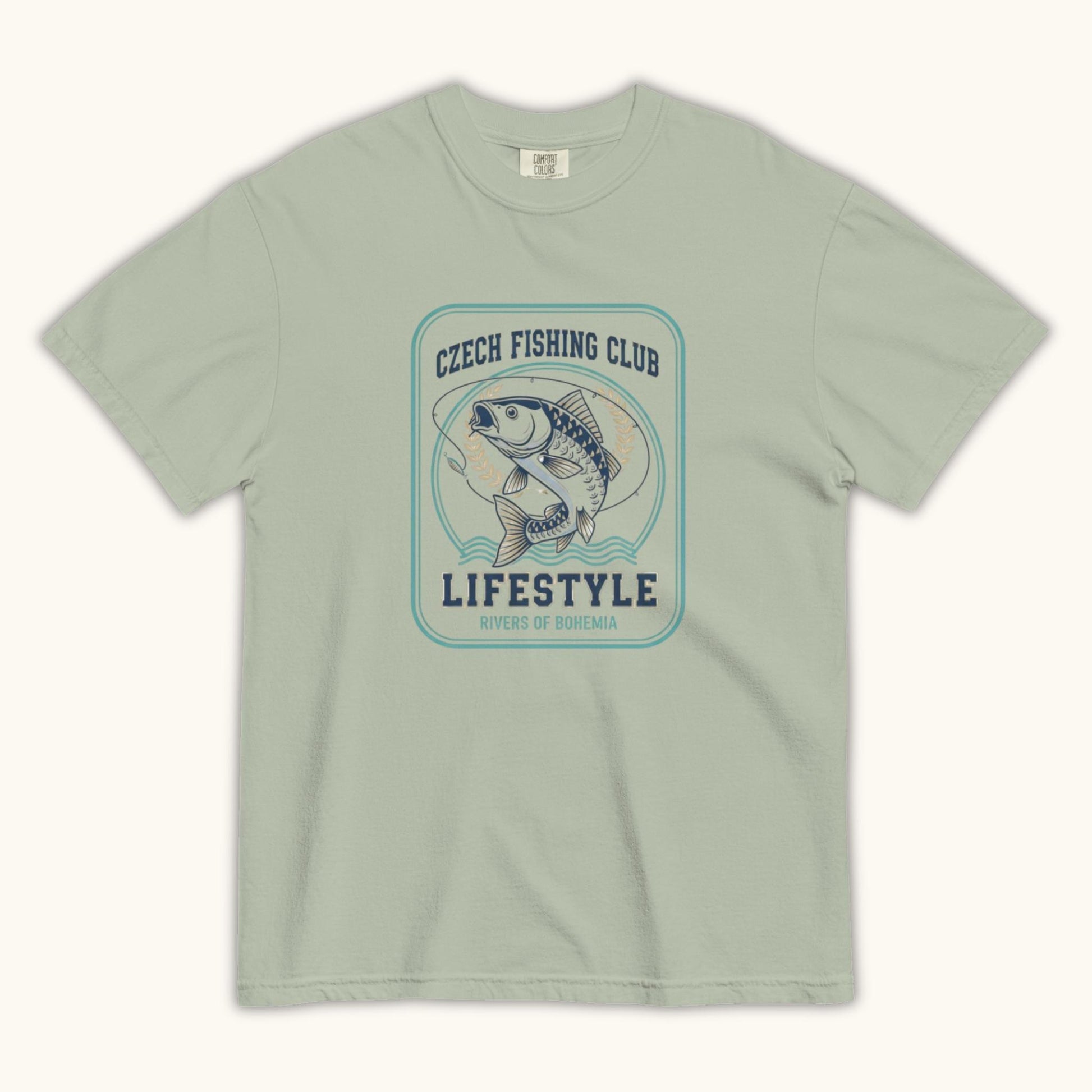 Czech Fishing Club Lifestyle t-shirt with illustrated fish design inspired by Bohemia rivers
