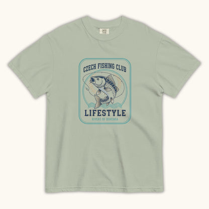Czech Fishing Club Lifestyle t-shirt with illustrated fish design inspired by Bohemia rivers
