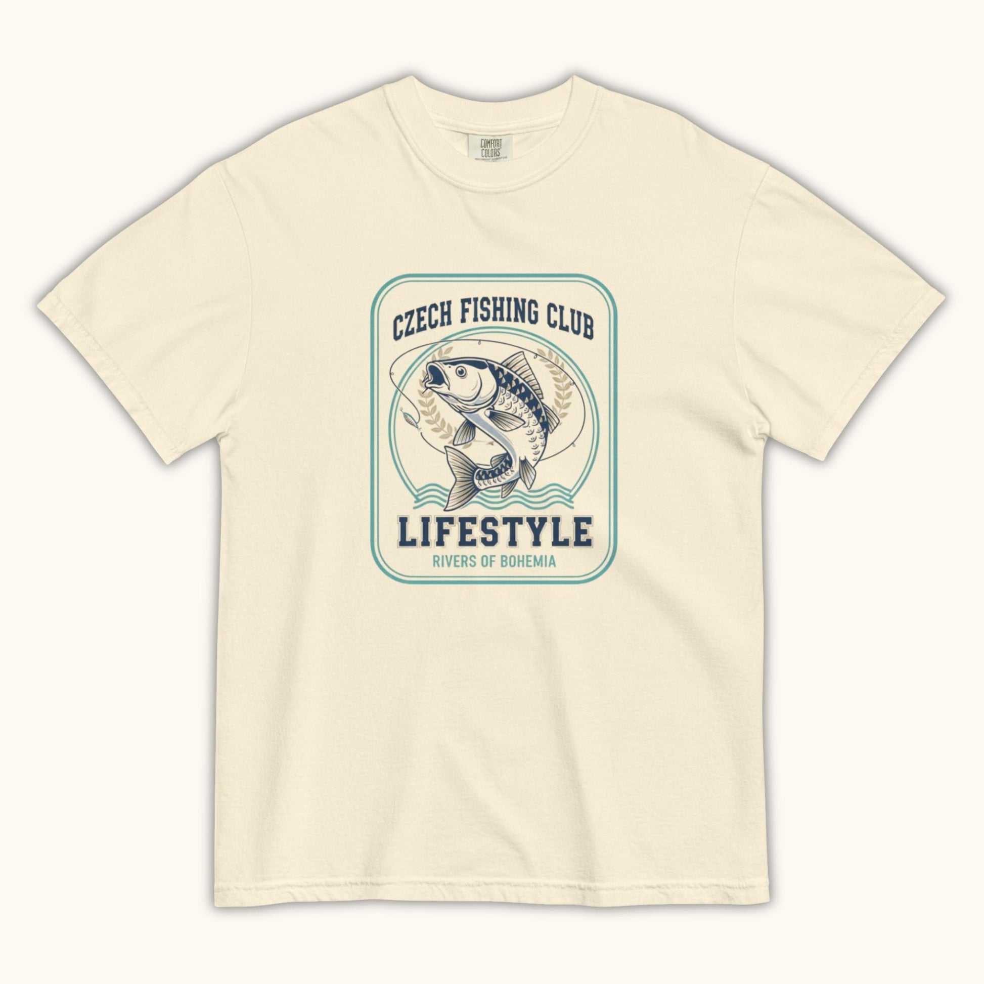 Czech Fishing Club Lifestyle t-shirt with illustrated fish design inspired by Bohemia rivers

