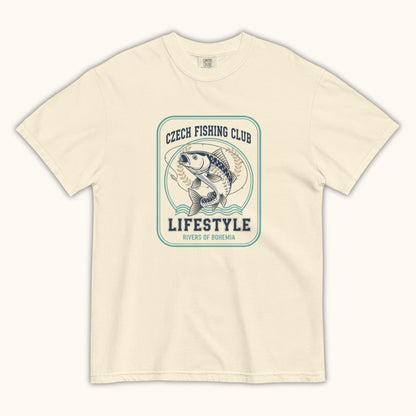 Czech Fishing Club Lifestyle t-shirt with illustrated fish design inspired by Bohemia rivers
