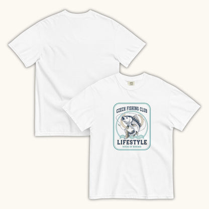 Czech Fishing Club Lifestyle t-shirt with illustrated fish design inspired by Bohemia rivers
