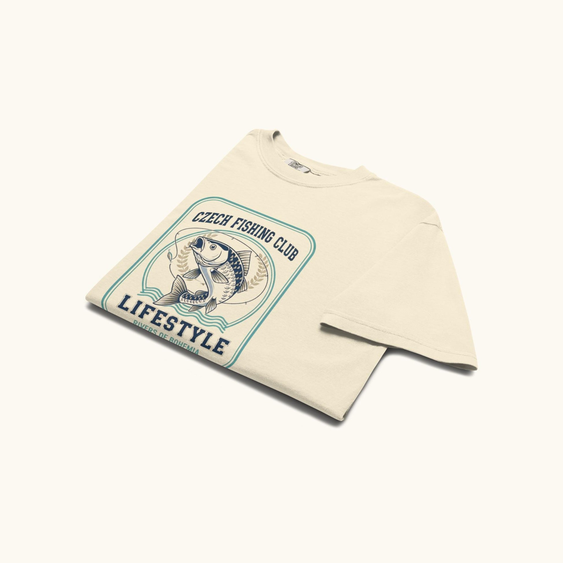 Czech Fishing Club Lifestyle t-shirt with illustrated fish design inspired by Bohemia rivers
