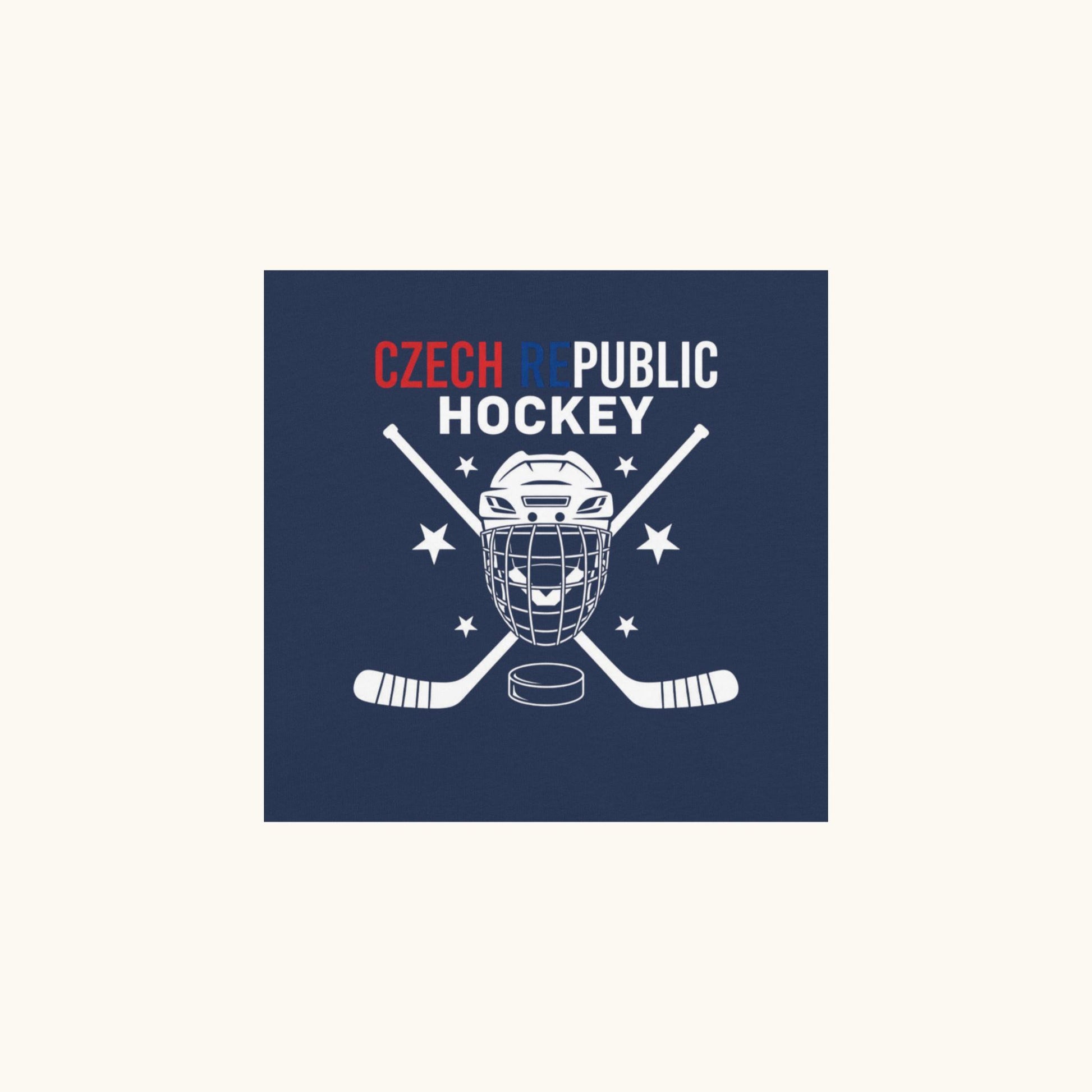 Czech Republic Hockey unisex t-shirt with goalie mask and crossed sticks design
