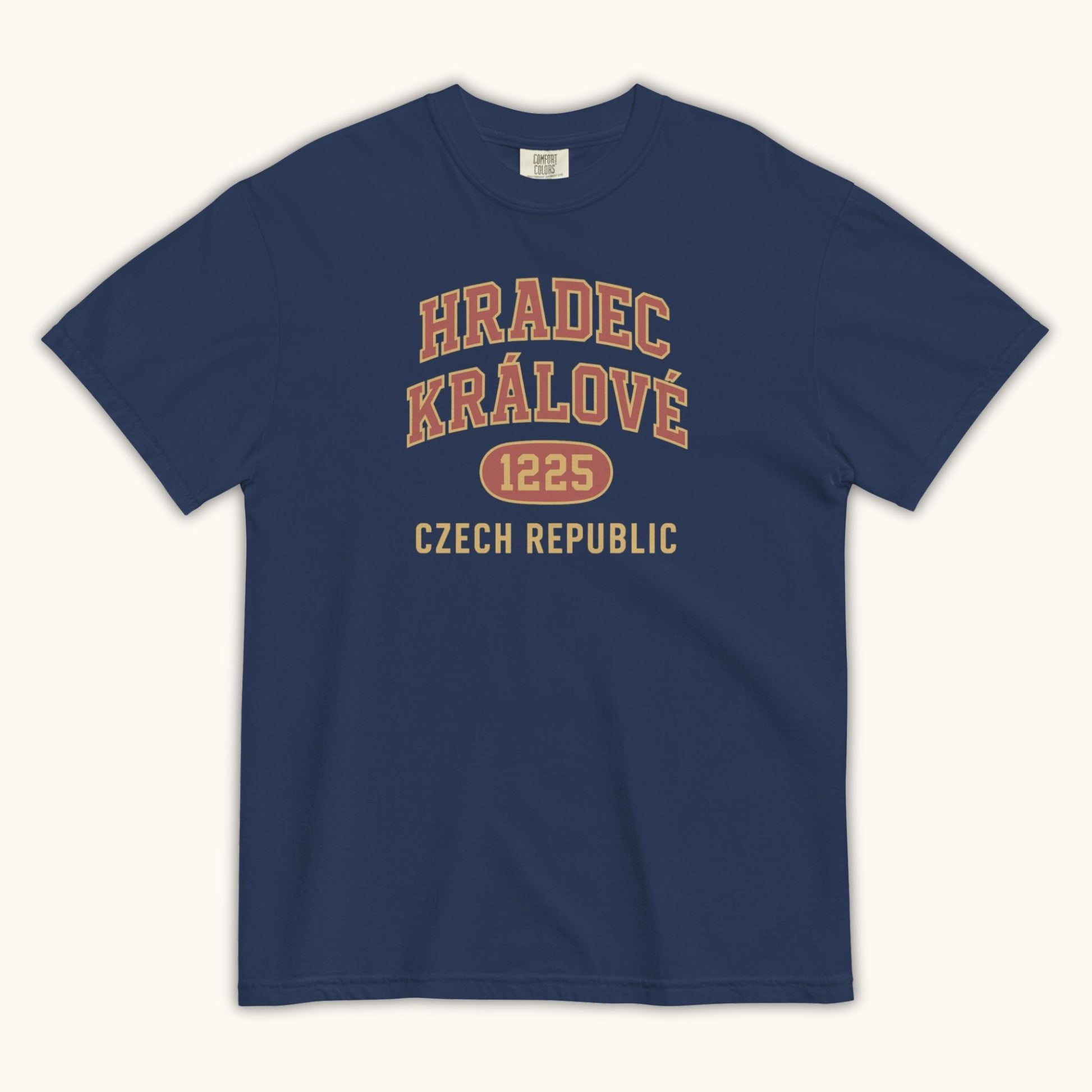 Hradec Králové 1225 unisex t-shirt with vintage collegiate design celebrating Czech heritage
