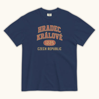 Hradec Králové 1225 unisex t-shirt with vintage collegiate design celebrating Czech heritage
