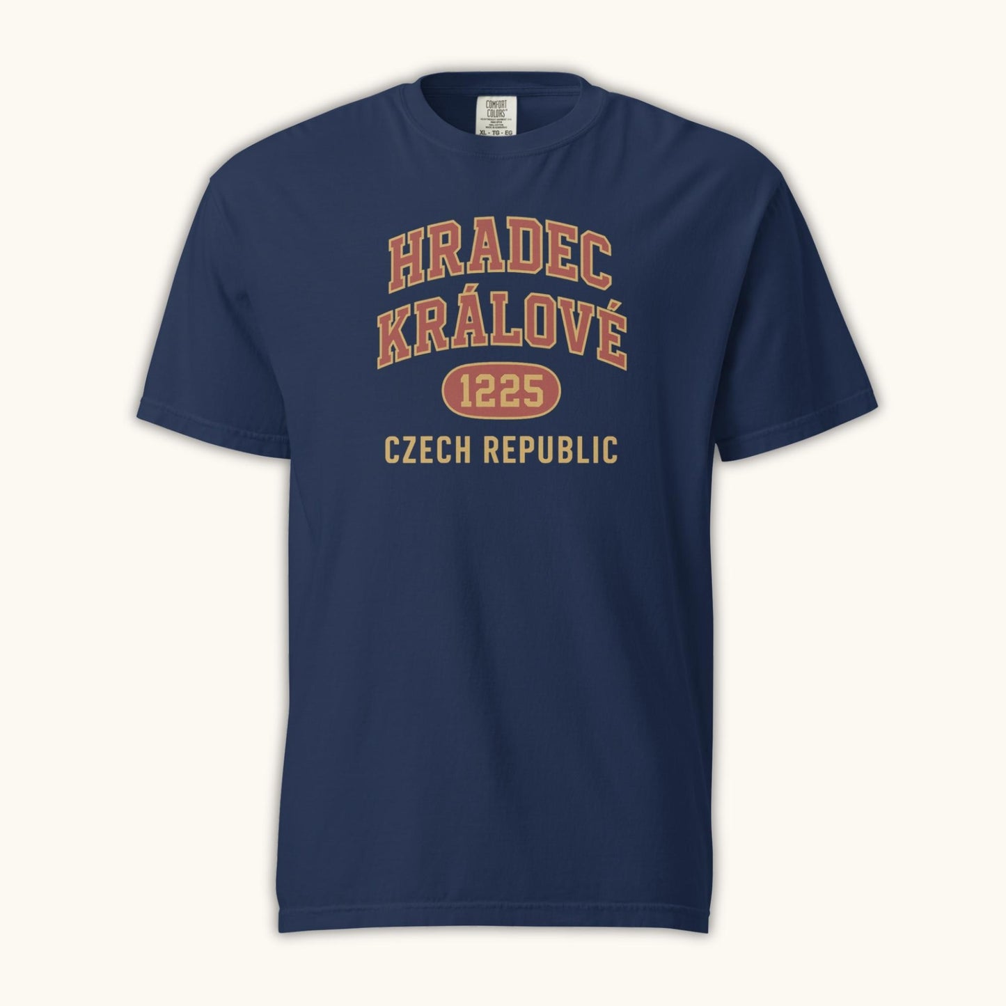 Hradec Králové 1225 unisex t-shirt with vintage collegiate design celebrating Czech heritage
