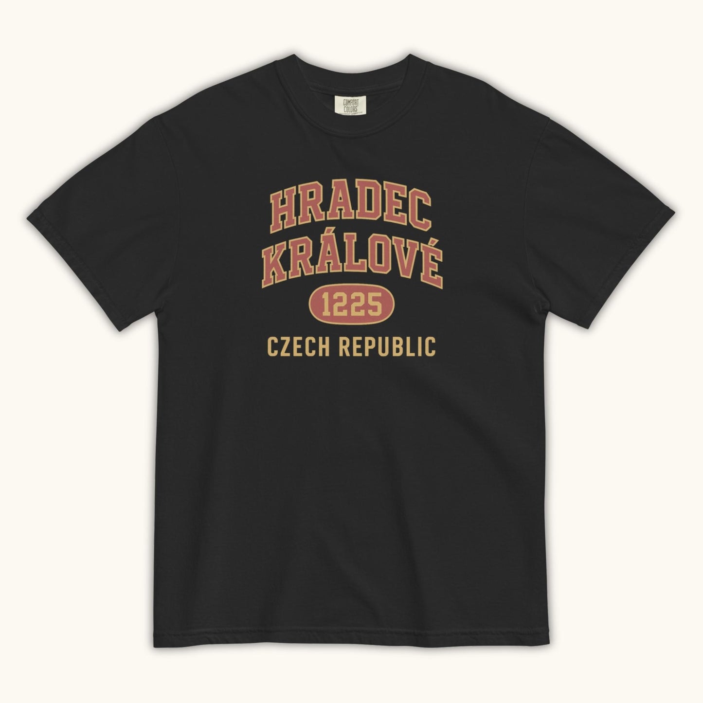 Hradec Králové 1225 unisex t-shirt with vintage collegiate design celebrating Czech heritage
