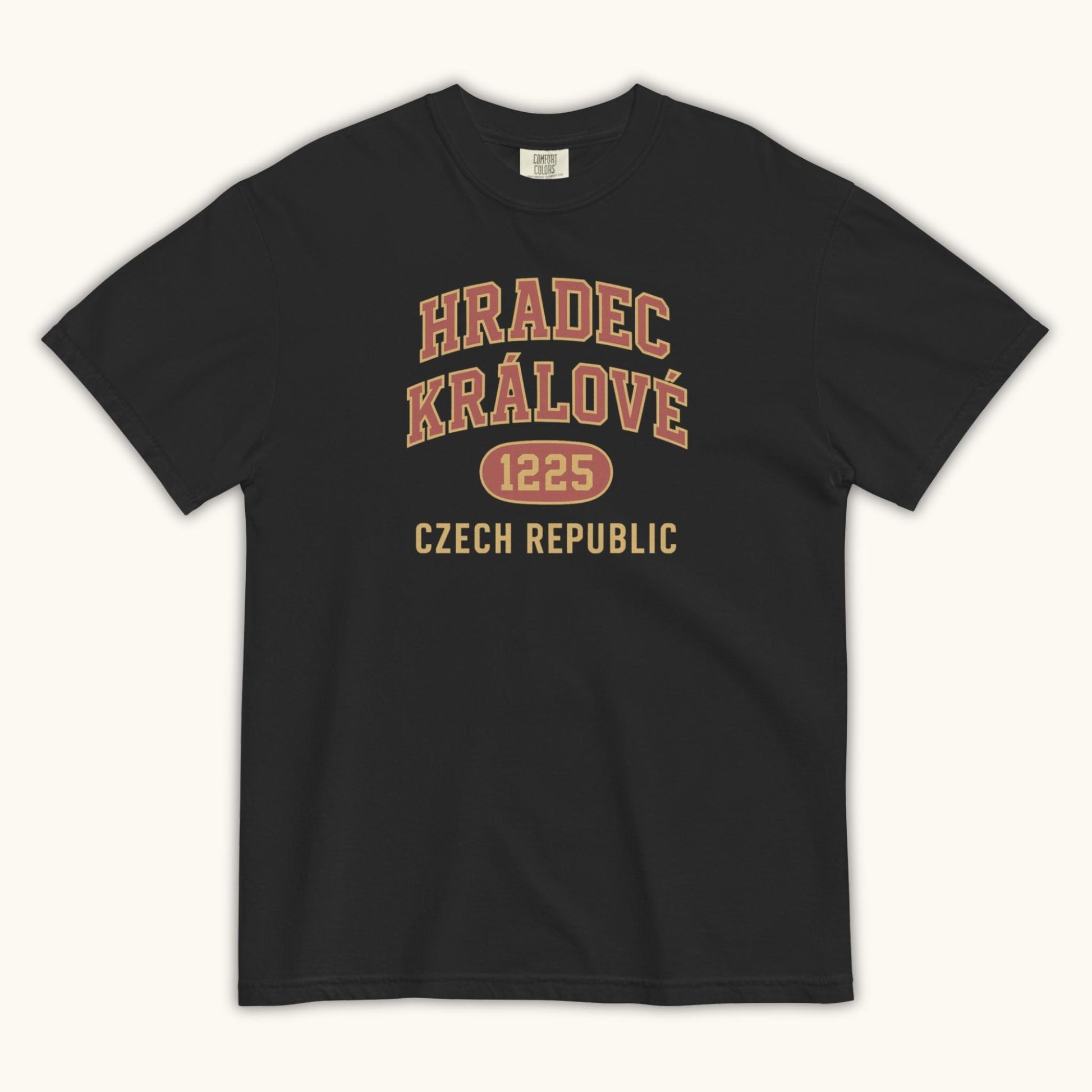 Hradec Králové 1225 unisex t-shirt with vintage collegiate design celebrating Czech heritage
