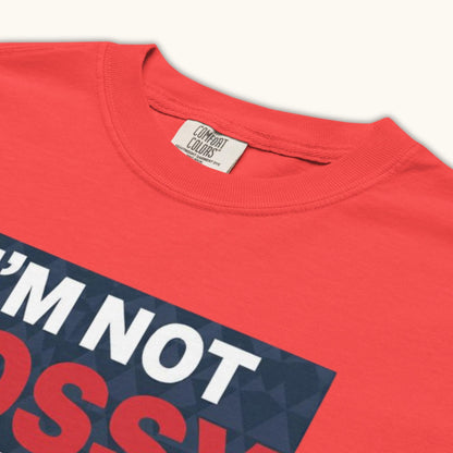 Men’s t-shirt with bold text “I’m Not Bossy I’m Czech” in Czech flag colors
