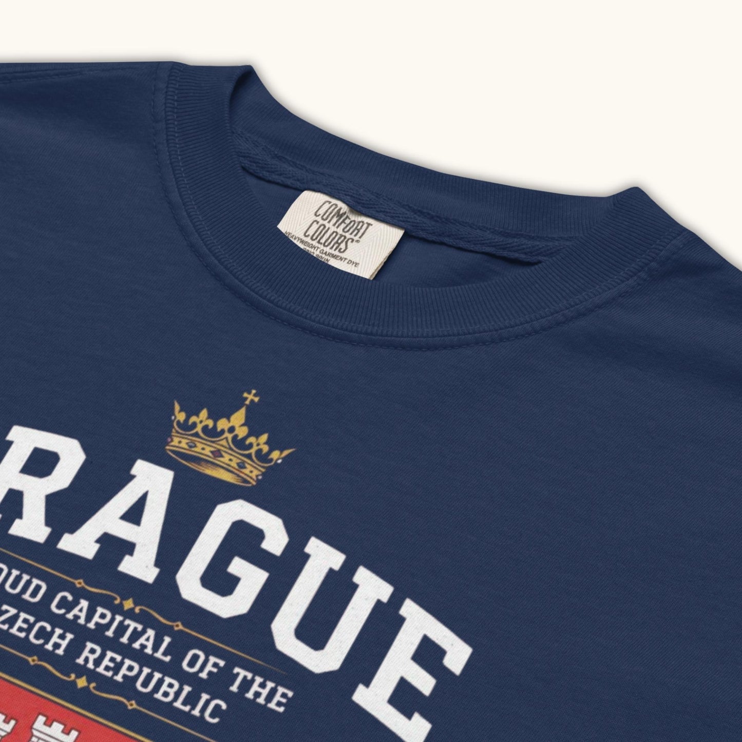 Unisex Prague coat of arms t-shirt with Czech emblem design
