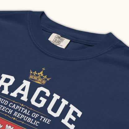 Unisex Prague coat of arms t-shirt with Czech emblem design
