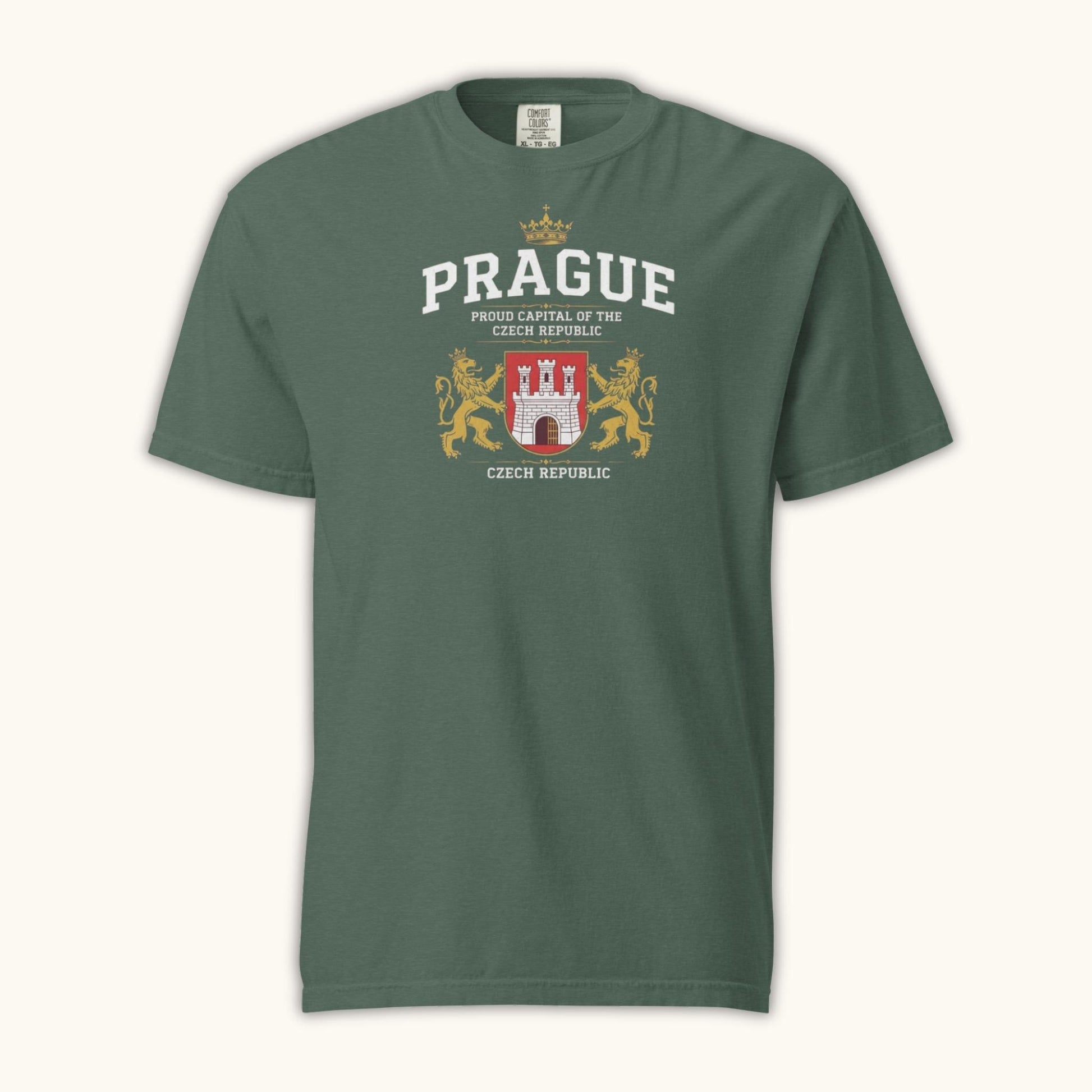 Unisex Prague coat of arms t-shirt with Czech emblem design
