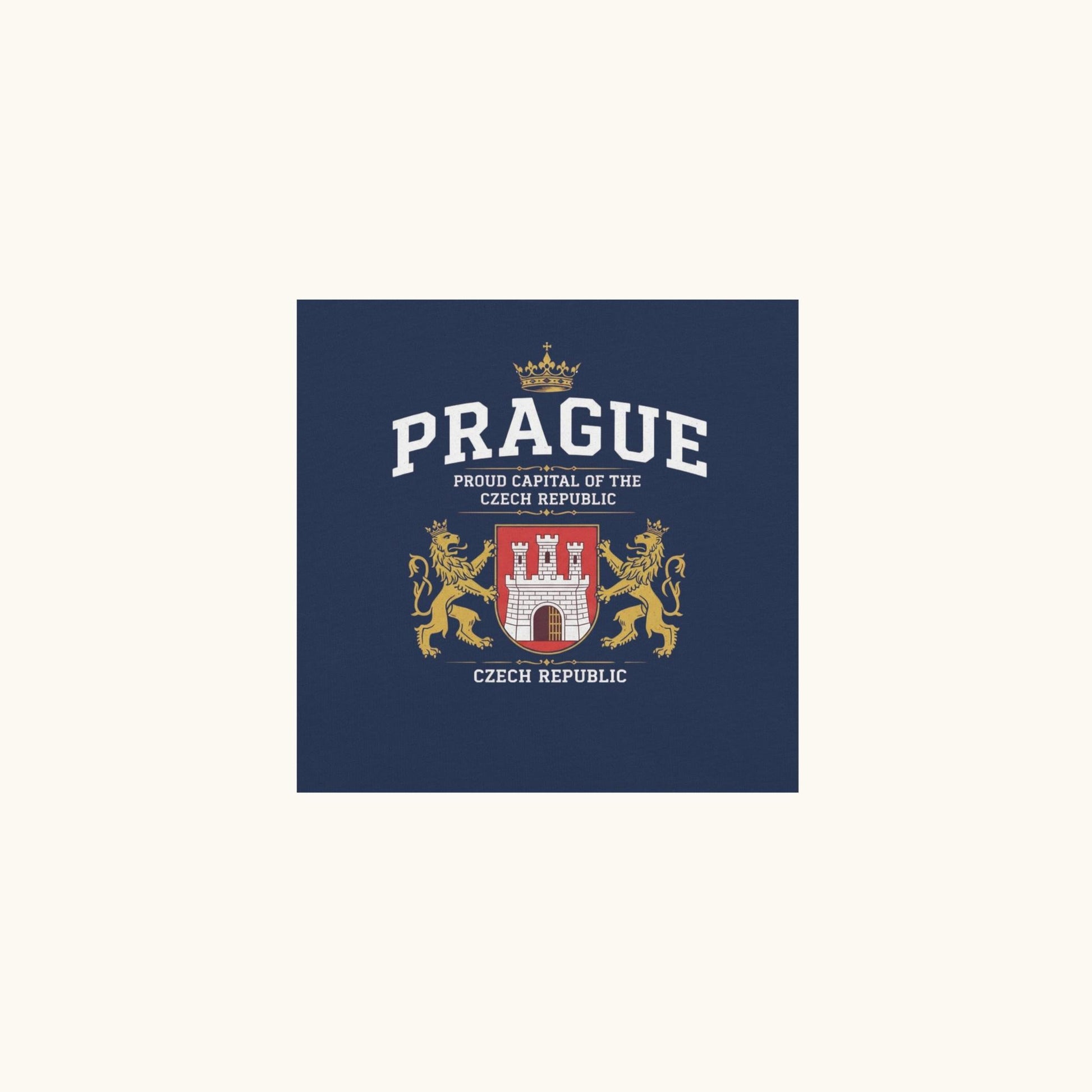 Unisex Prague coat of arms t-shirt with Czech emblem design
