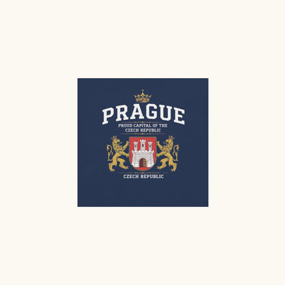 Unisex Prague coat of arms t-shirt with Czech emblem design
