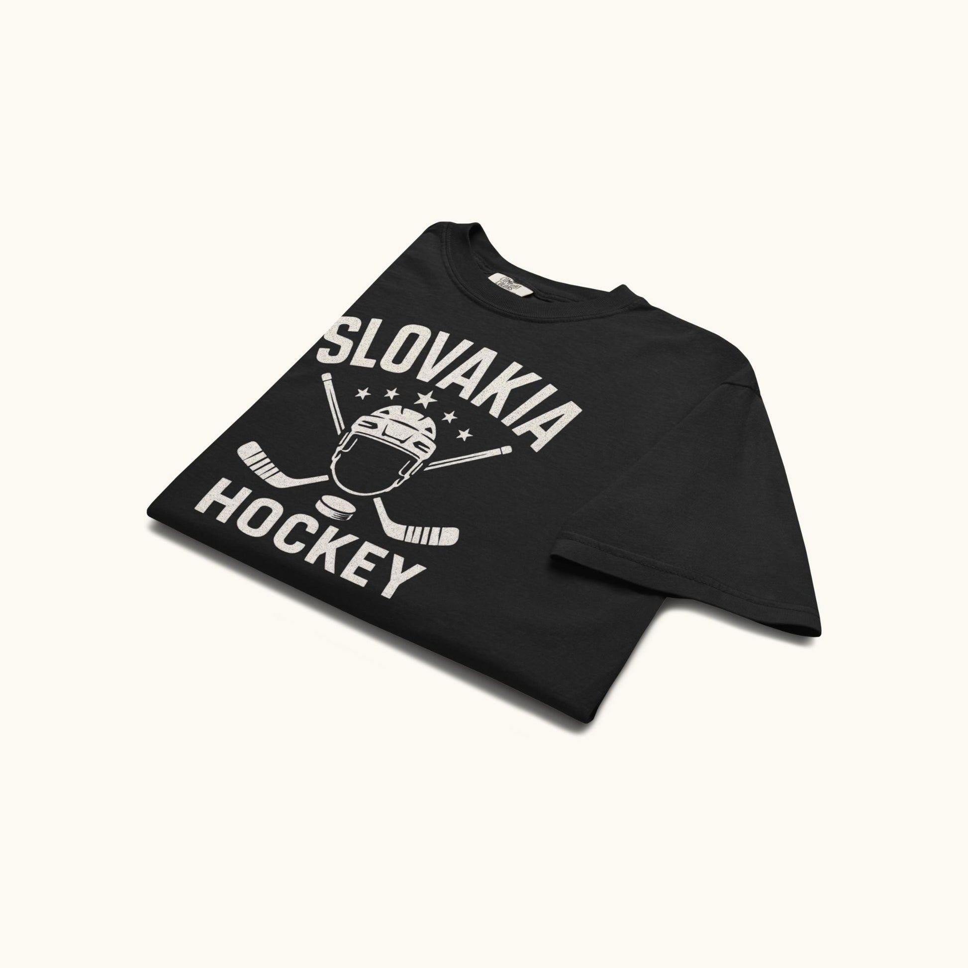 Slovakia hockey unisex t-shirt with goalie mask and crossed sticks design