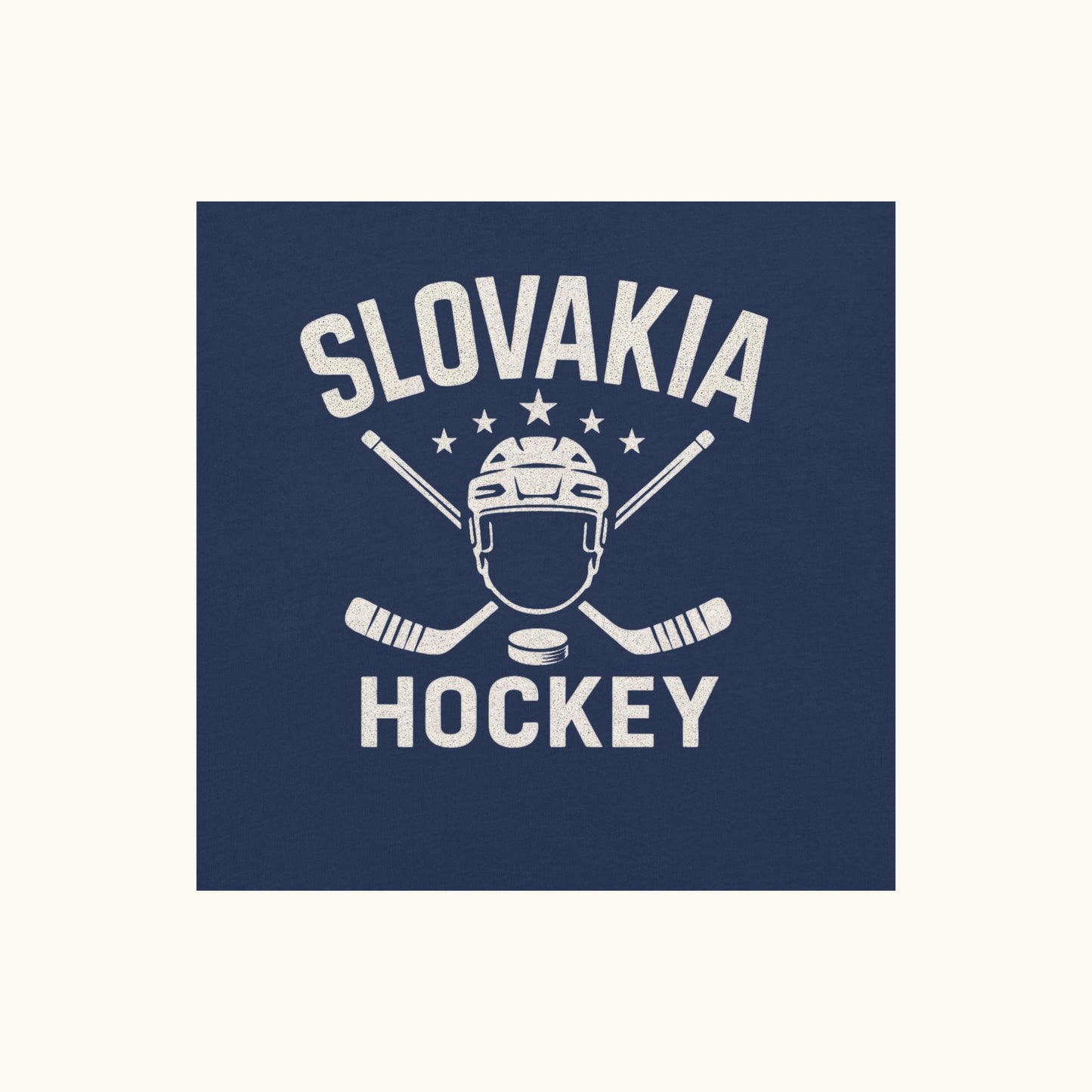 Slovakia hockey unisex t-shirt with goalie mask and crossed sticks design