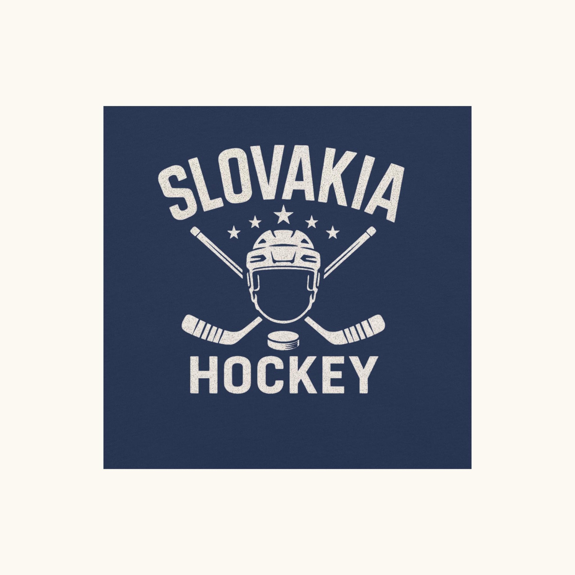 Slovakia hockey unisex t-shirt with goalie mask and crossed sticks design