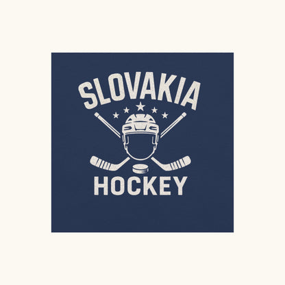 Slovakia hockey unisex t-shirt with goalie mask and crossed sticks design