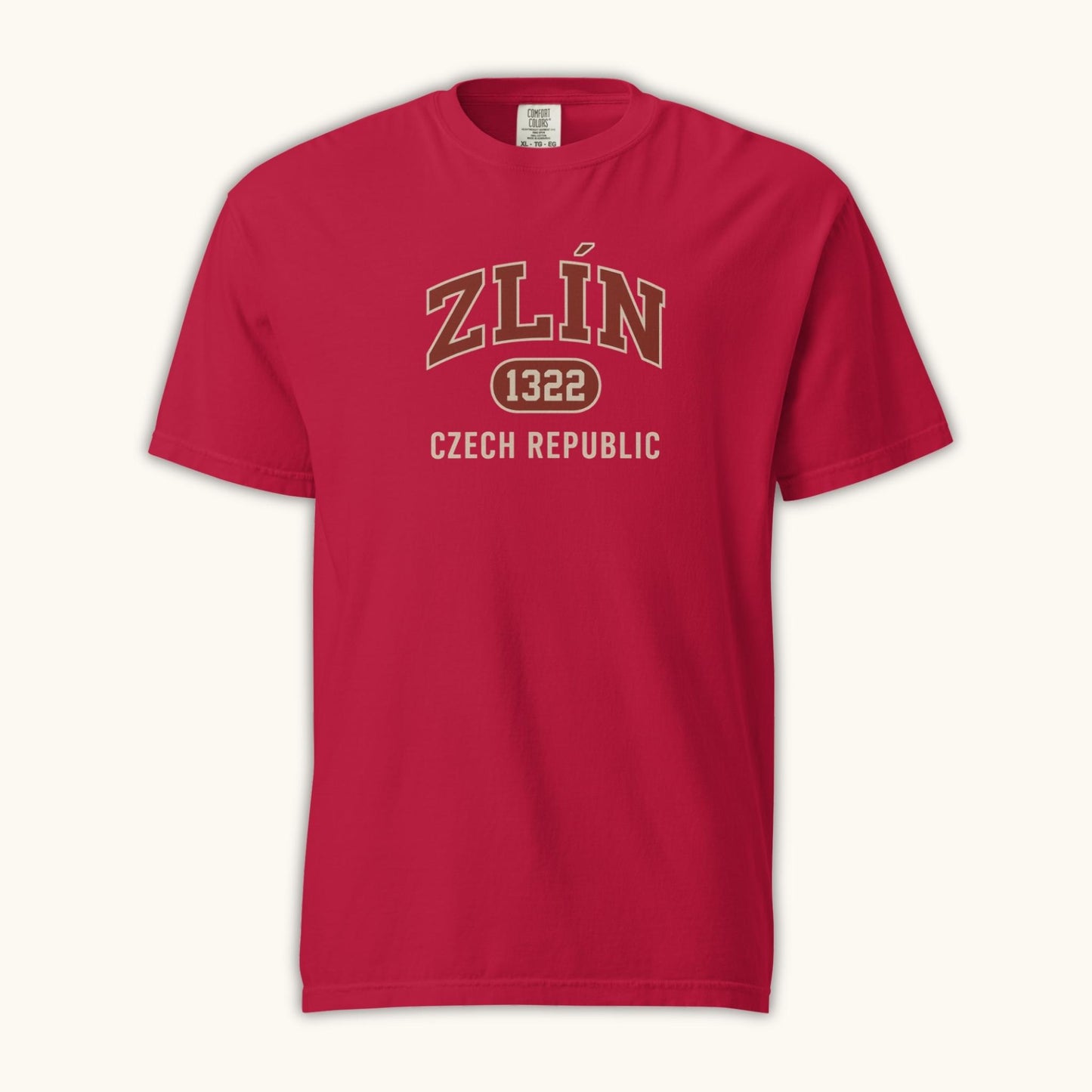 Unisex Zlín 1322 t-shirt in black with collegiate Czech Republic city design

