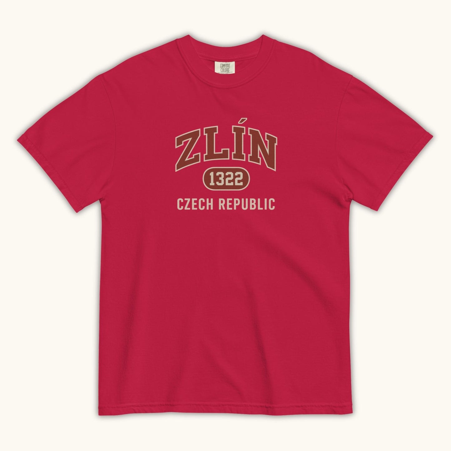 Unisex Zlín 1322 t-shirt in black with collegiate Czech Republic city design
