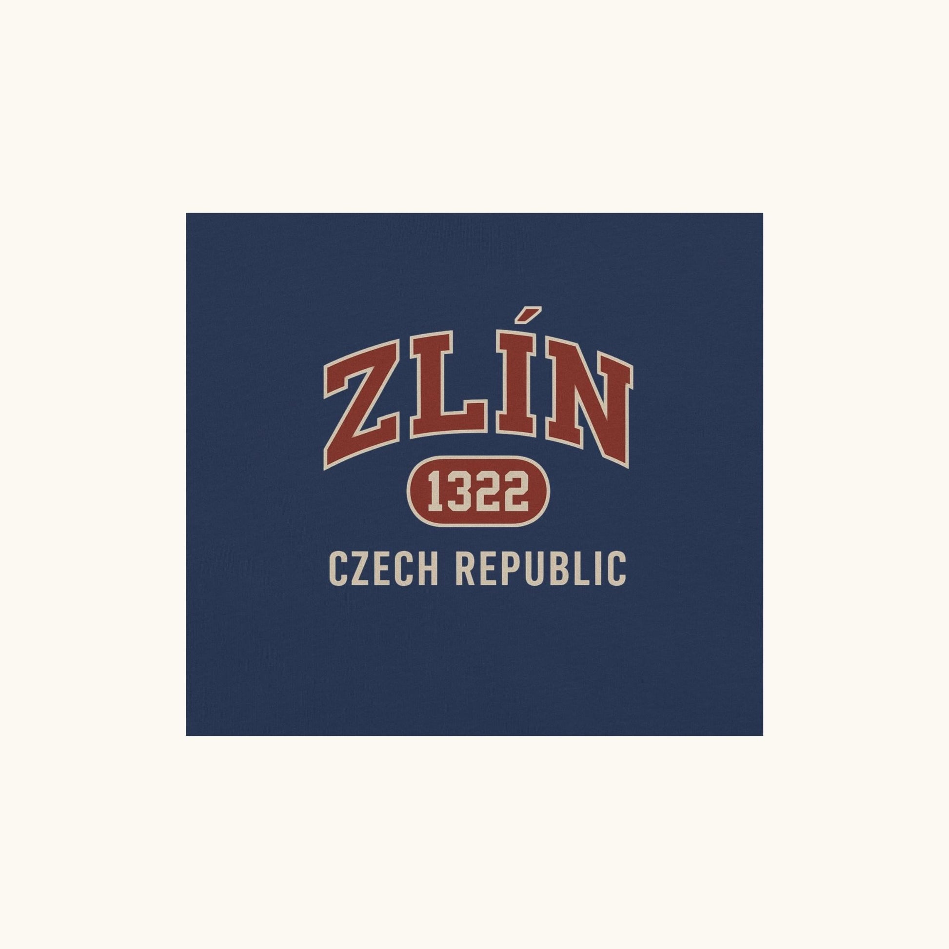 Unisex Zlín 1322 t-shirt in black with collegiate Czech Republic city design
