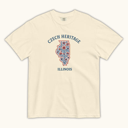 Czech Heritage Illinois T-Shirt – Czech American Folk Art Shirt