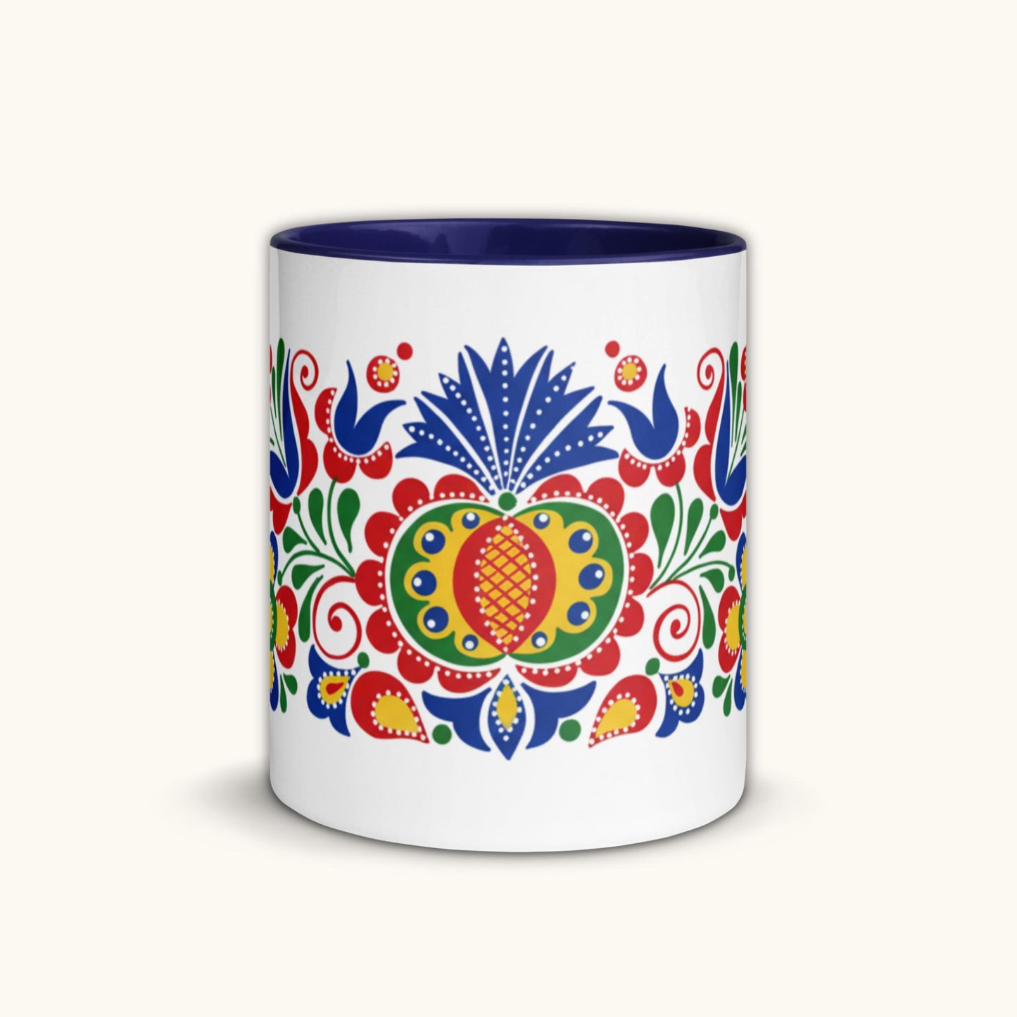 Folk Art Floral Harmony – Mug by Kamila Bartálová