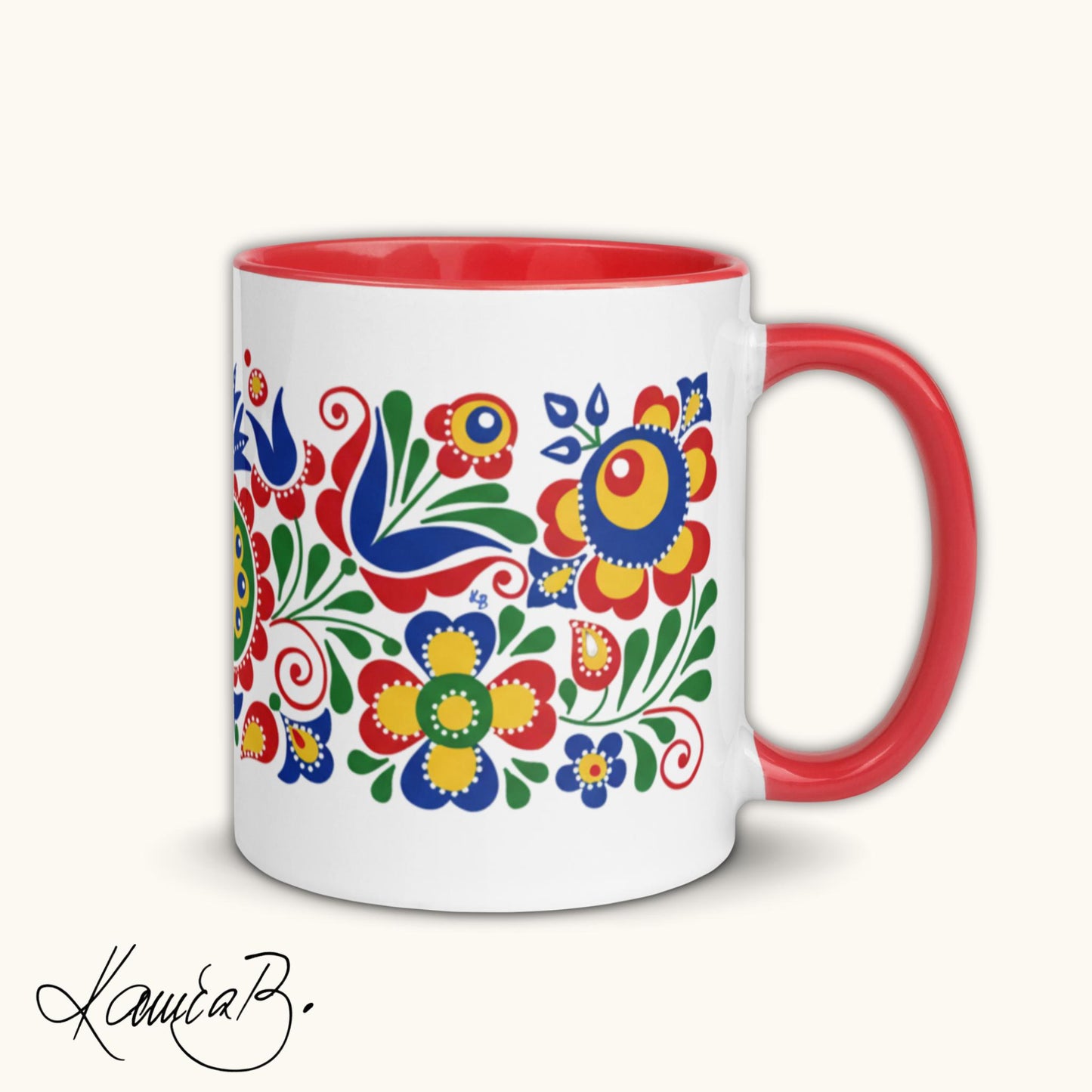 Folk Art Floral Harmony – Mug by Kamila Bartálová