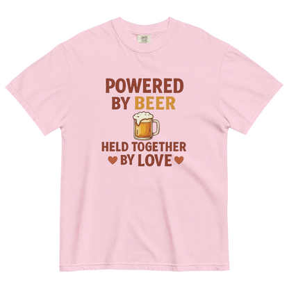 Powered by Beer Held Together by Love T-Shirt – Beer Love Quote Shirt