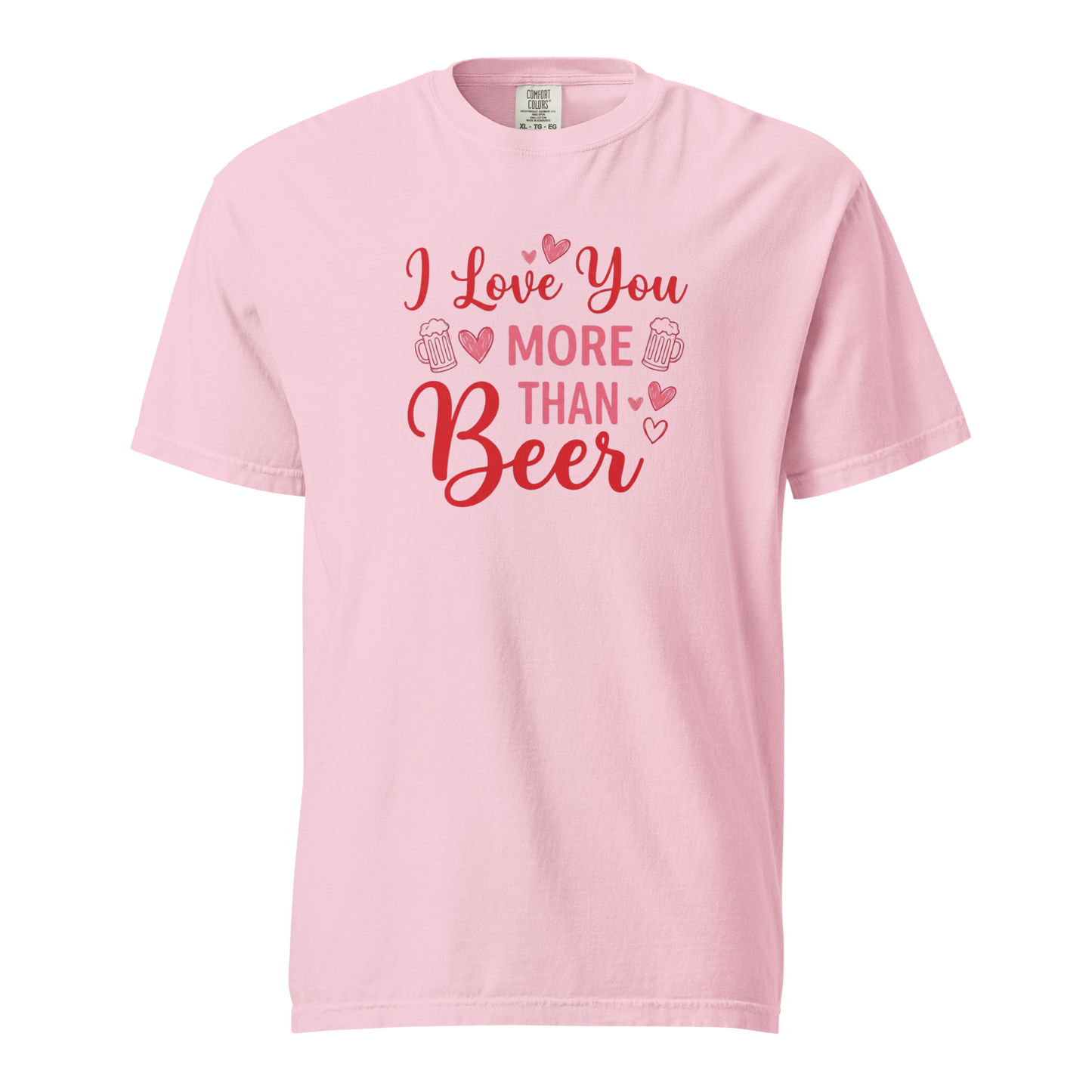 I Love You More Than Beer T-Shirt – Funny Valentine Beer Love Shirt