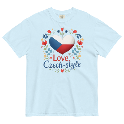 Love Czech-style T-Shirt – Czech Flag Folk Art Heart Shirt