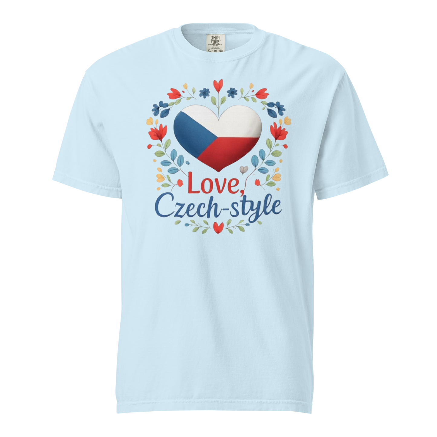 Love Czech-style T-Shirt – Czech Flag Folk Art Heart Shirt