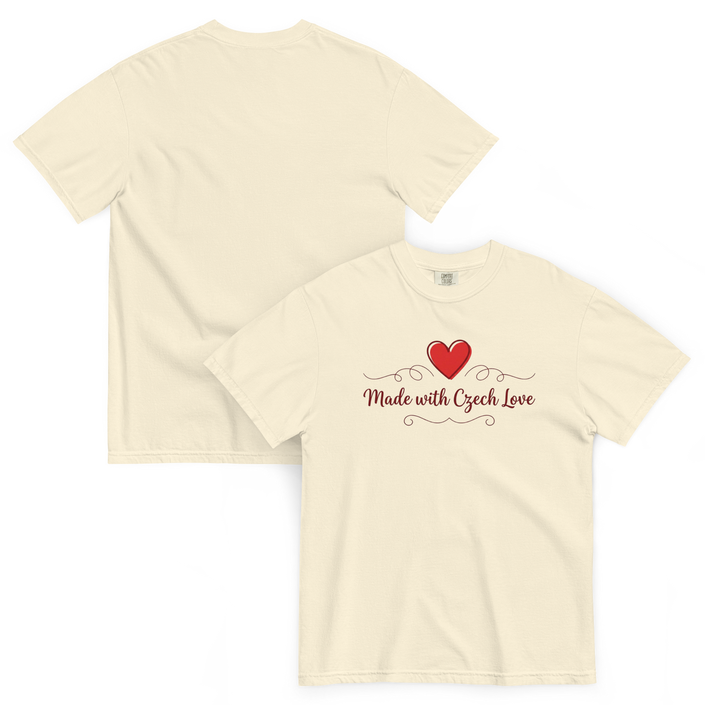 Made with Czech Love T-Shirt – Romantic Czech Heritage Love Shirt