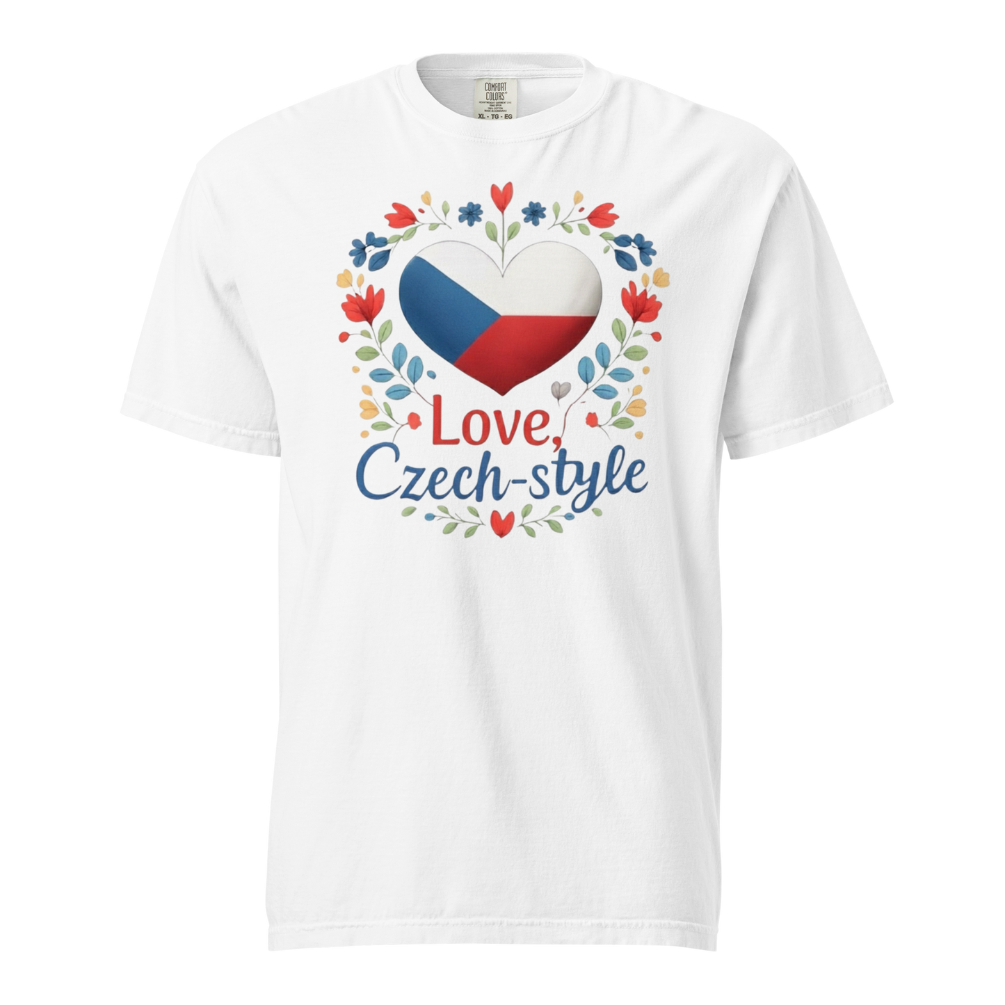 Love Czech-style T-Shirt – Czech Flag Folk Art Heart Shirt