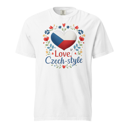 Love Czech-style T-Shirt – Czech Flag Folk Art Heart Shirt